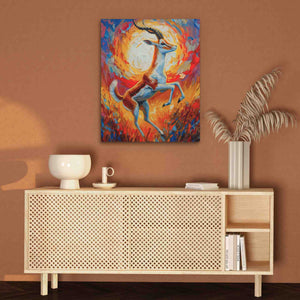 Dancing Antelope - Wall Art in Black Frame