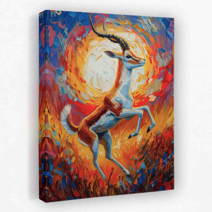 Dancing Antelope - Africa Canvas Wall Art