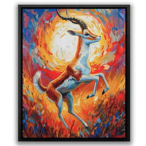 Dancing Antelope - Colorful Antelope Canvas Print