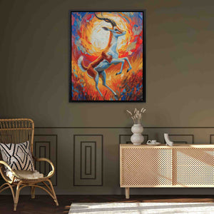 Dancing Antelope - Colorful Canvas Wall Art