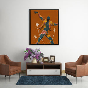 Dancing Teal Bloom - Luxury Wall Art