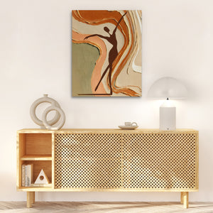 Dancing Through Amber - Person Wall Art in Black Frame