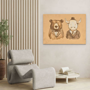 Dapper Traders - Minimalist Beige Canvas Wall Art