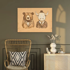 Dapper Traders - Bull Wall Art in Black Frame
