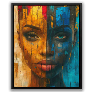 Dark Gold Queen - Colorful Female Canvas Print