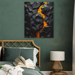 Dark Honey - Vertical Wall Art in Black Frame