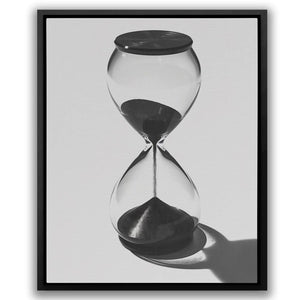 Dark Hourglass - Abstract Wall Art in Black Frame