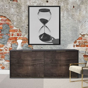 Dark Hourglass - Black and White Art for Office Decor