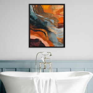 Dark Navy Tide canvas wall art, room view