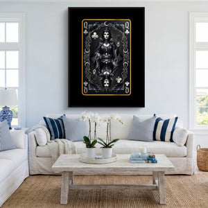 Dark Queen Of Clubs Card โ dark queen of clubs card sq cute livingroom 1port framed black