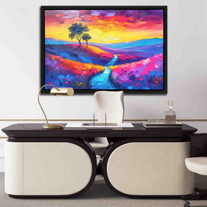 Dawn Meadows - Maximalist Colorful Canvas Wall Art