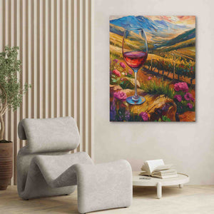 Day at the Vineyard - Drink Wall Art in Black Frame