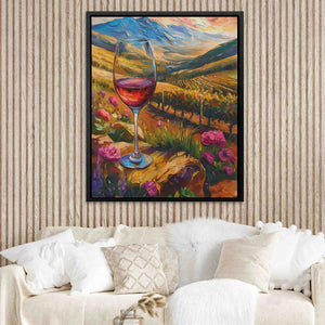 Day at the Vineyard - Wall Art in Black Frame