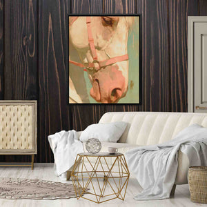 Day Dreaming Horse - Pink Canvas Wall Art