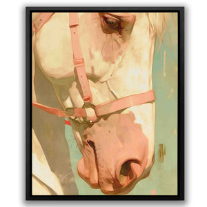 Day Dreaming Horse - Wall Art in Black Frame
