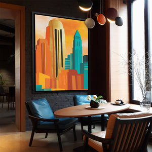 Deco Skyline Dawn - Luxury Wall Art