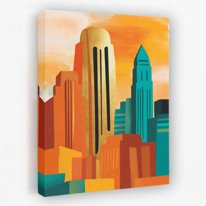 Deco Skyline Dawn - Luxury Wall Art