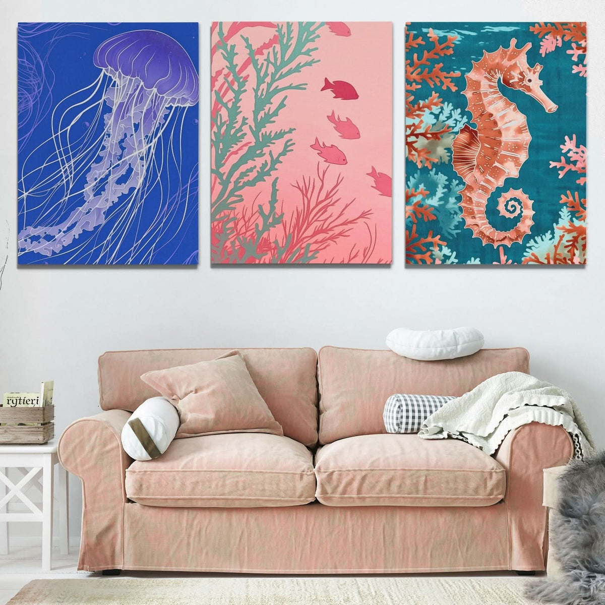 Deep Sea Wonders - Coastal Wall Art in Black Frame