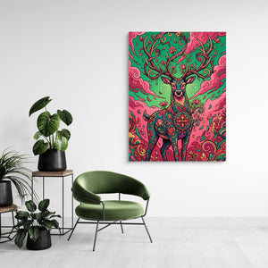 Deer Bloom โ deer bloom sq green chairs 1port flush print