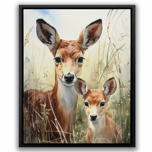 Deer Family - Large Canvas Print