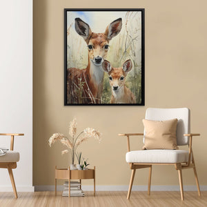 Deer Family - Canvas Wall Art