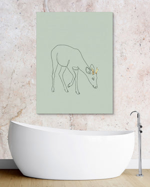 Deer Golden Grazing — deer golden grazing psd granite bathroom 1port flush print