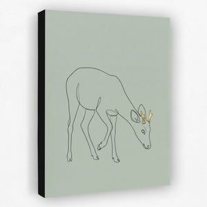 Deer Golden Grazing — deer golden grazing side view black wrap