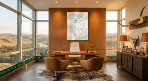 Deer Golden Line โ deer golden line office with desk and chairs 1port flush print