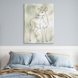 Deer Golden Line โ deer golden line sq blue bedroom 1port flush print