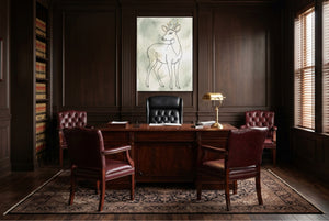 Deer Golden Line โ deer golden line wooden office with desk 1port flush print
