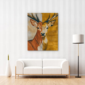 Deer Golden Profile — Deer Golden Profile New Striped Wall 217