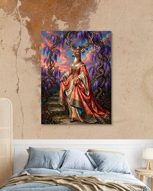 Deer Wisteria Steps โ deer wisteria steps psd mocha bedroom 1port flush print