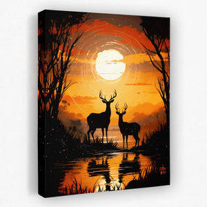 Deer's Refuge - Animals Canvas Wall Art