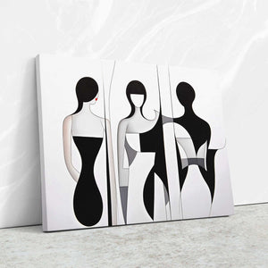 Delicate Curves - Black and White Canvas Wall Art