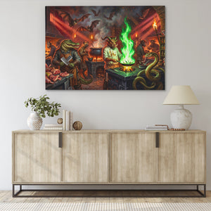 Demons Hellfire Chef canvas wall art, room view