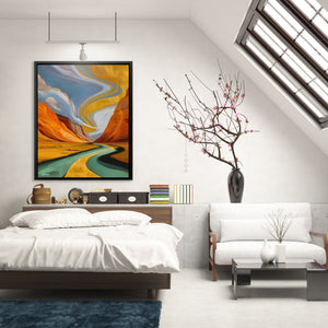 Desert Canyon Convergence canvas wall art, room view