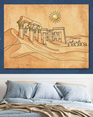 Desert Temple Sunrise โ desert temple sunrise psd navy blue bedroom 1land flush print