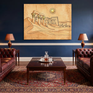 Desert Temple Sunrise โ desert temple sunrise sq lounge wall 1land flush print