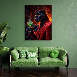 Devilish Panther — devilish panther sq green couch 1port flush print