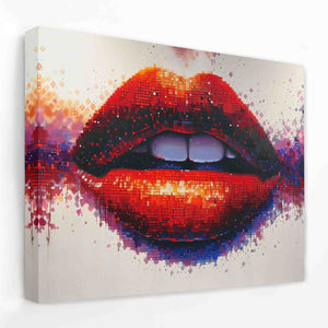 Digital Kiss - Crimson Canvas Wall Art