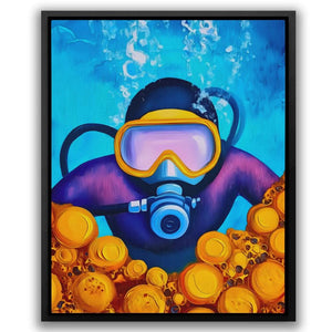 Dive into the Blue - Blue Wall Art for Living Room