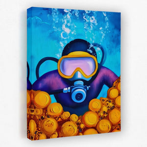 Dive into the Blue - Coastal Canvas Wall Art