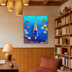 Diver Coral Reef - Luxury Wall Art