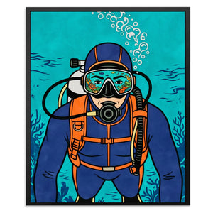 Diver Deep Reflection - Luxury Wall Art