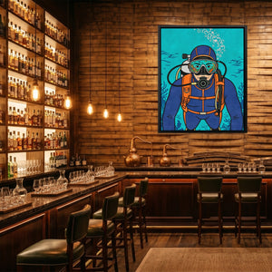 Diver Deep Reflection - Luxury Wall Art