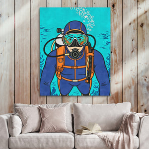 Diver Deep Reflection - Luxury Wall Art