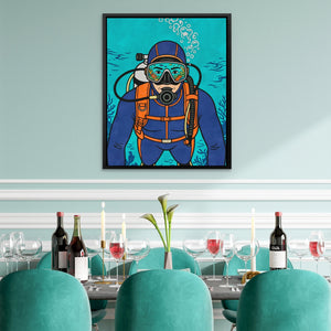 Diver Deep Reflection - Luxury Wall Art