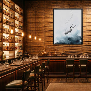 Diver Descending Abyss - Luxury Wall Art