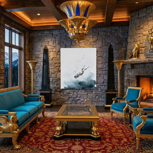 Diver Descending Abyss - Luxury Wall Art