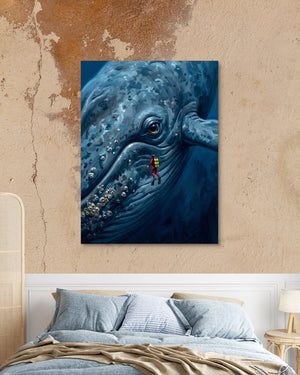 Diver Meets Ocean Giant - Luxury Wall Art